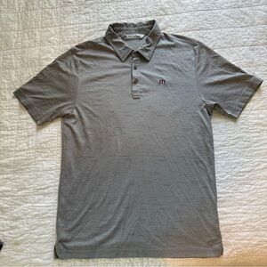 Travis Mathew Grey Polo Shirt Medium Lines Stripes